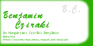 benjamin cziraki business card