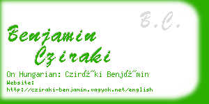 benjamin cziraki business card